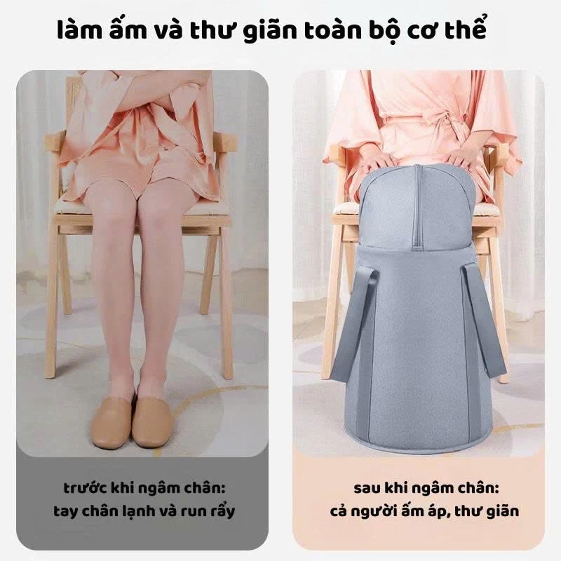 Trước khi ngâm chân: tay chân lạnh; sau khi ngâm: cả người ấm áp, thư giãn